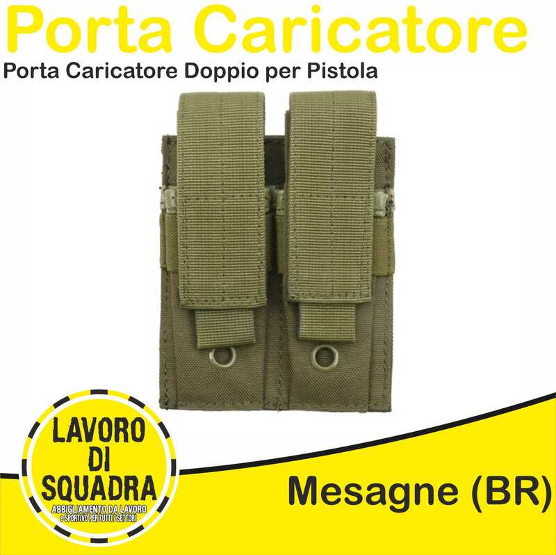 Porta Caricatore Doppio per Pistola Verde OD MOLLE 8fields Softair Militare Eser - Afbeelding 1 van 1