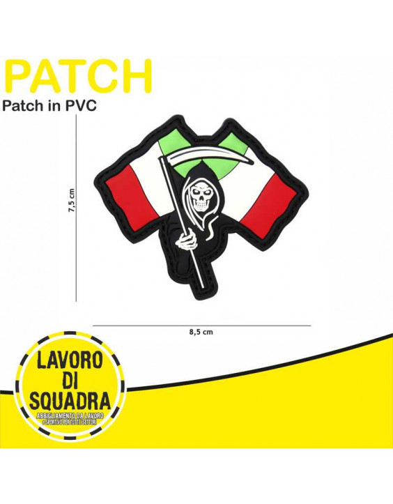 Patch Toppa in PVC 3D Italian Reaper Tricolore Teschio Military Airsoft Softair