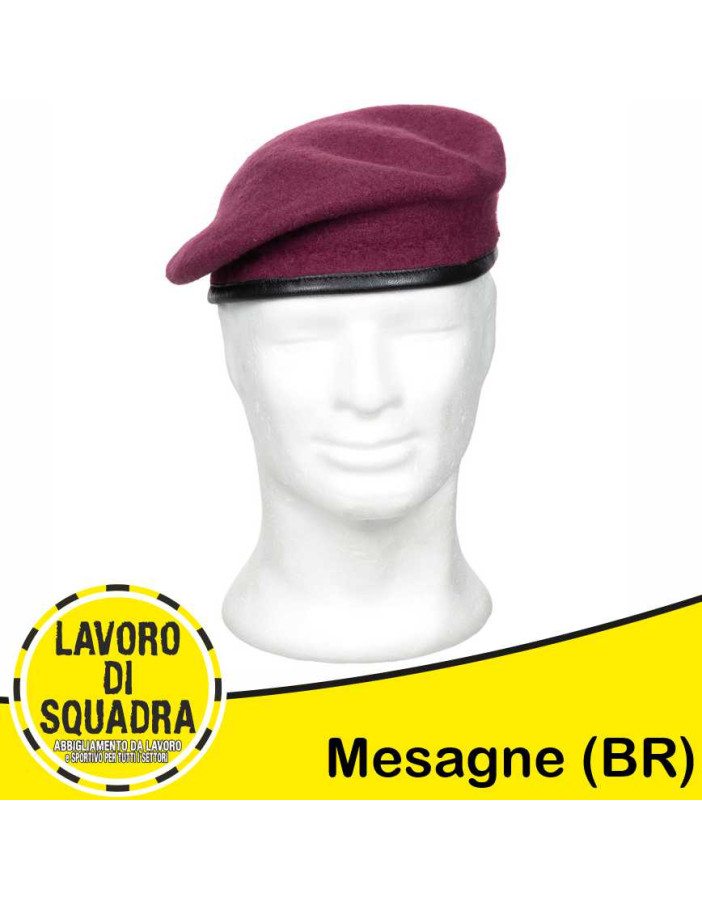 Basco Tipo Spagnolo Commando Bordeaux Militare Militaria Berretto MFH