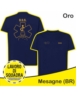 T-Shirt Maglietta OSS 1 ORO Ospedale Soccorso Reparto Pronto Operatore Socio Sanitario