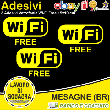 Kit 3 Adesivi Wi-Fi Free...